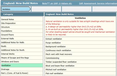 Ventilation Specifications for New Builds according to Approved Document Part F